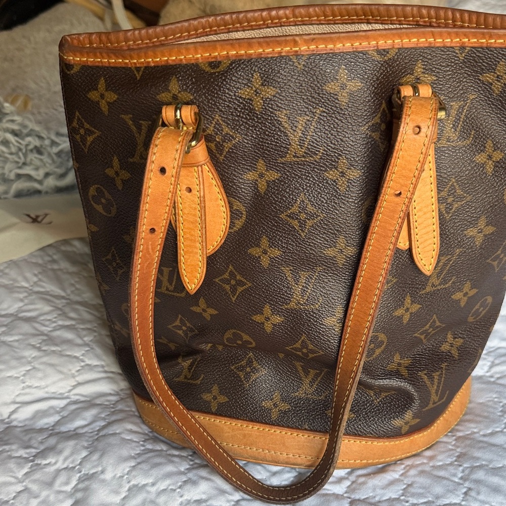 Louis Vuitton Classic Brown and Tan Tote